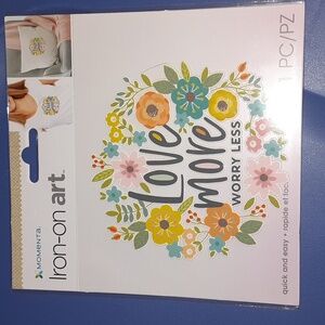 Love more worry less iron-on art transfer